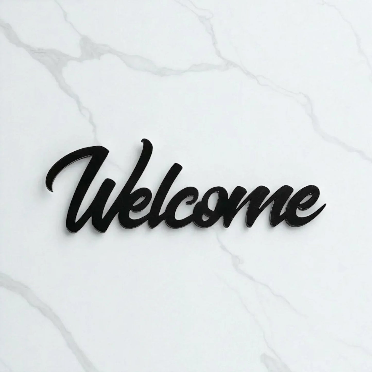Welcome Word Entrance Acrylic Wall Art Vintage Black White