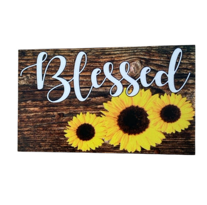 Sunflower Utensils Thankful Grateful Blessed Sign Gift