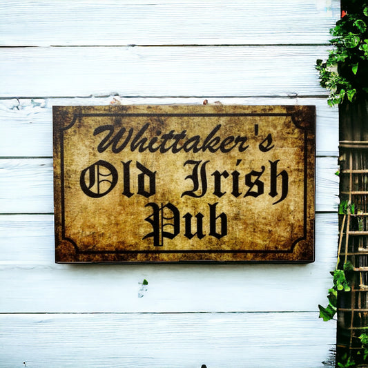 Old Irish Pub Personalised Custom Sign - The Renmy Store Homewares & Gifts 