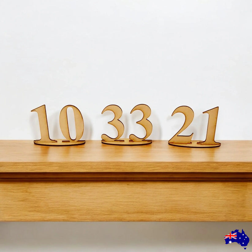 Table Number Wooden Free Standing MDF DIY Raw Event Wedding Party Deco ...