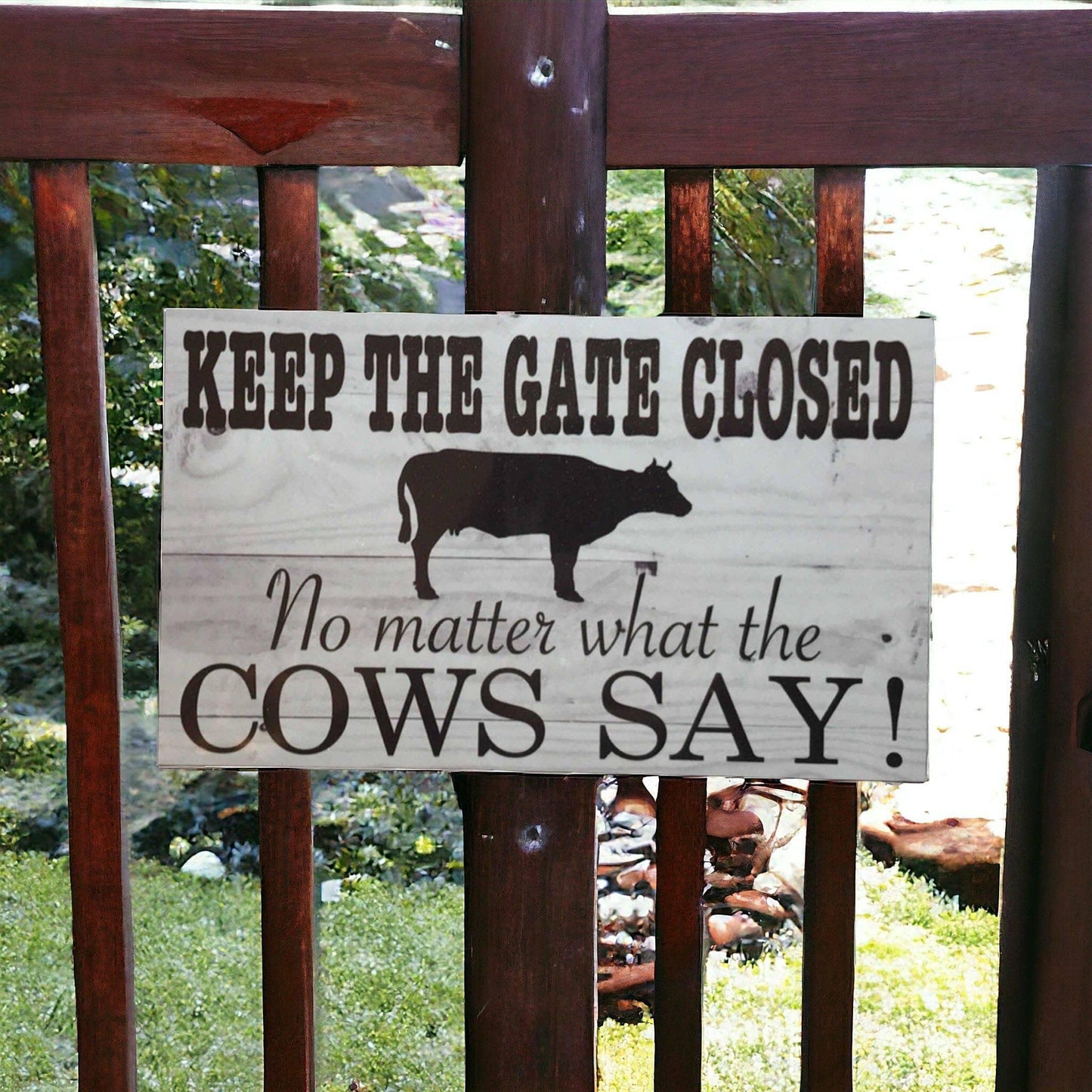 Cow Lover Socks Keep Gate Closed Sign Gift Set - The Renmy Store Homewares & Gifts 