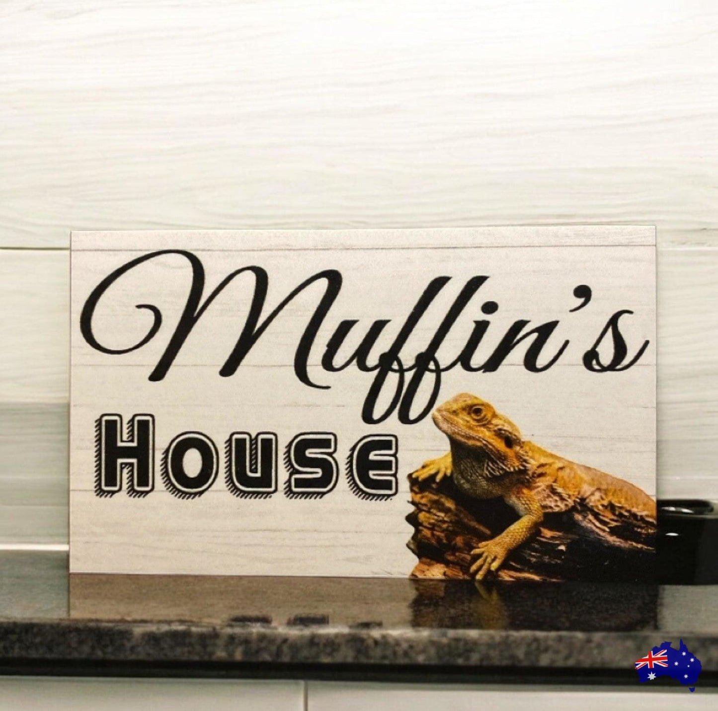 Bearded Dragon Lizard House Custom Personalised Sign - The Renmy Store Homewares & Gifts 