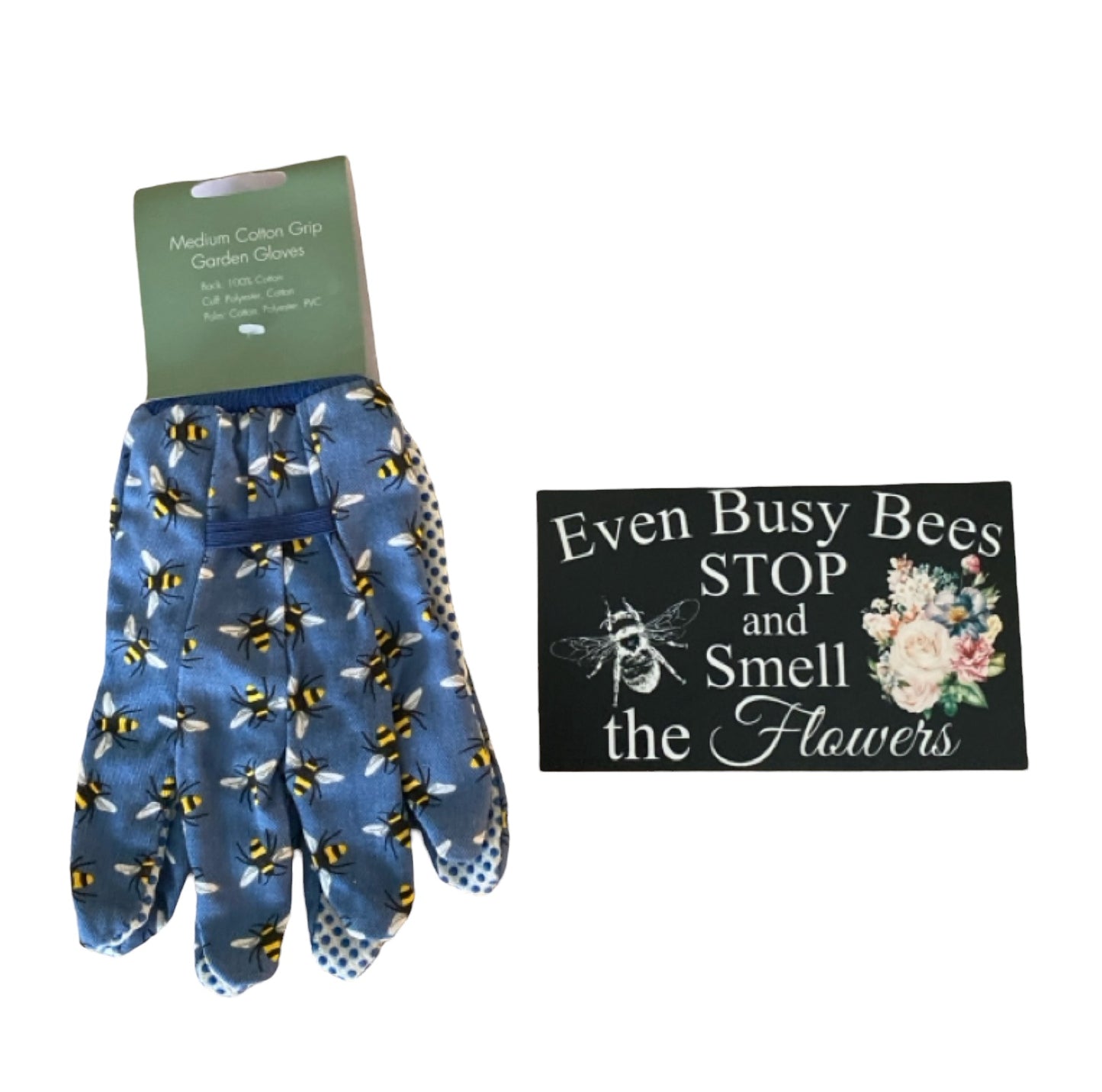 Garden Bee Gloves Sign Gardener Gift Set - The Renmy Store Homewares & Gifts 