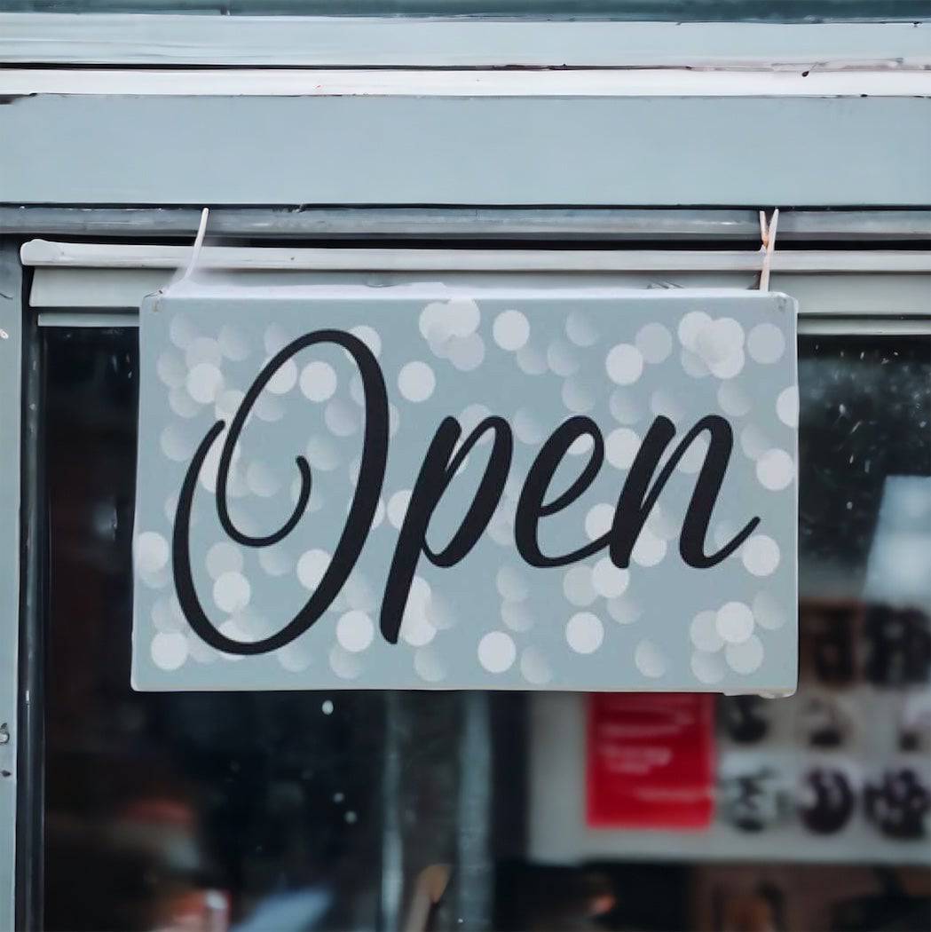 Open Closed Business Shop Café Hanging Sign Sparkle - The Renmy Store Homewares & Gifts 