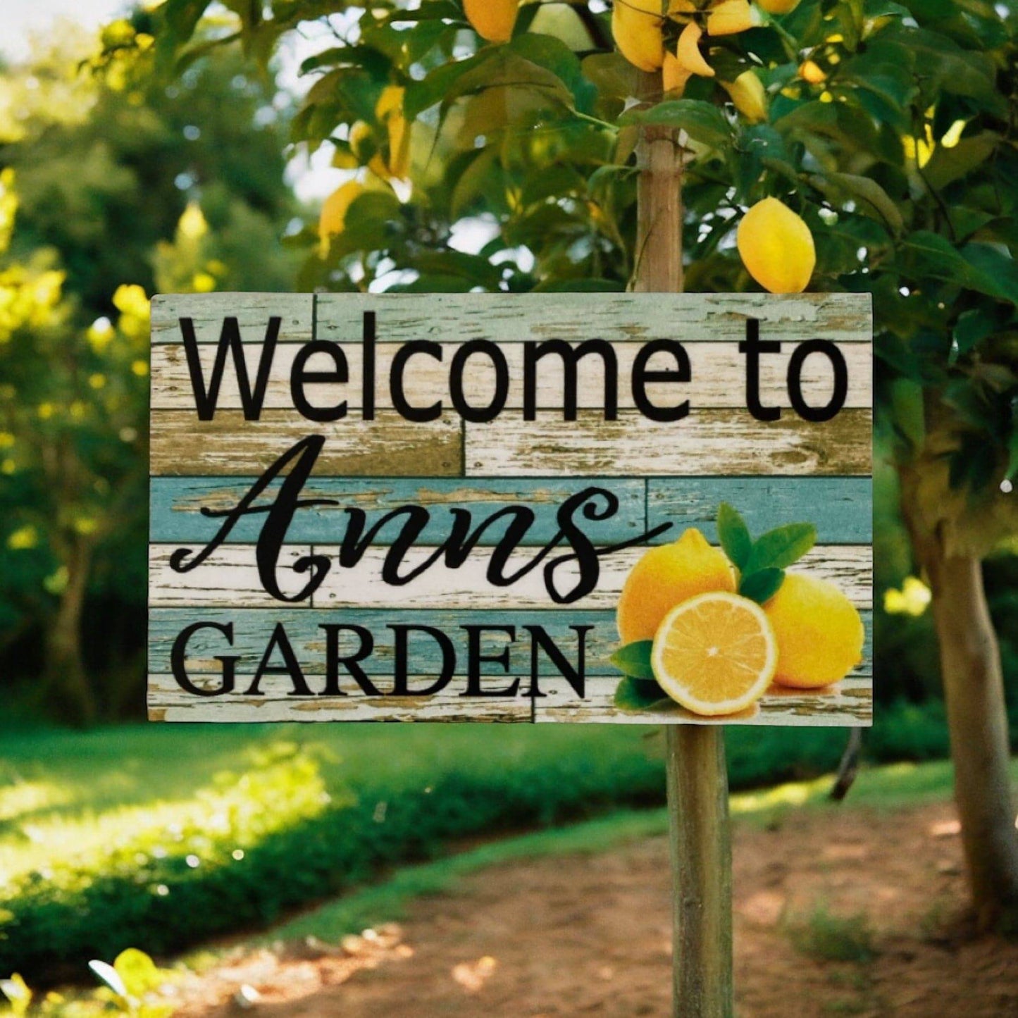 Welcome Garden Custom Personalised Sign Lemon - The Renmy Store Homewares & Gifts 