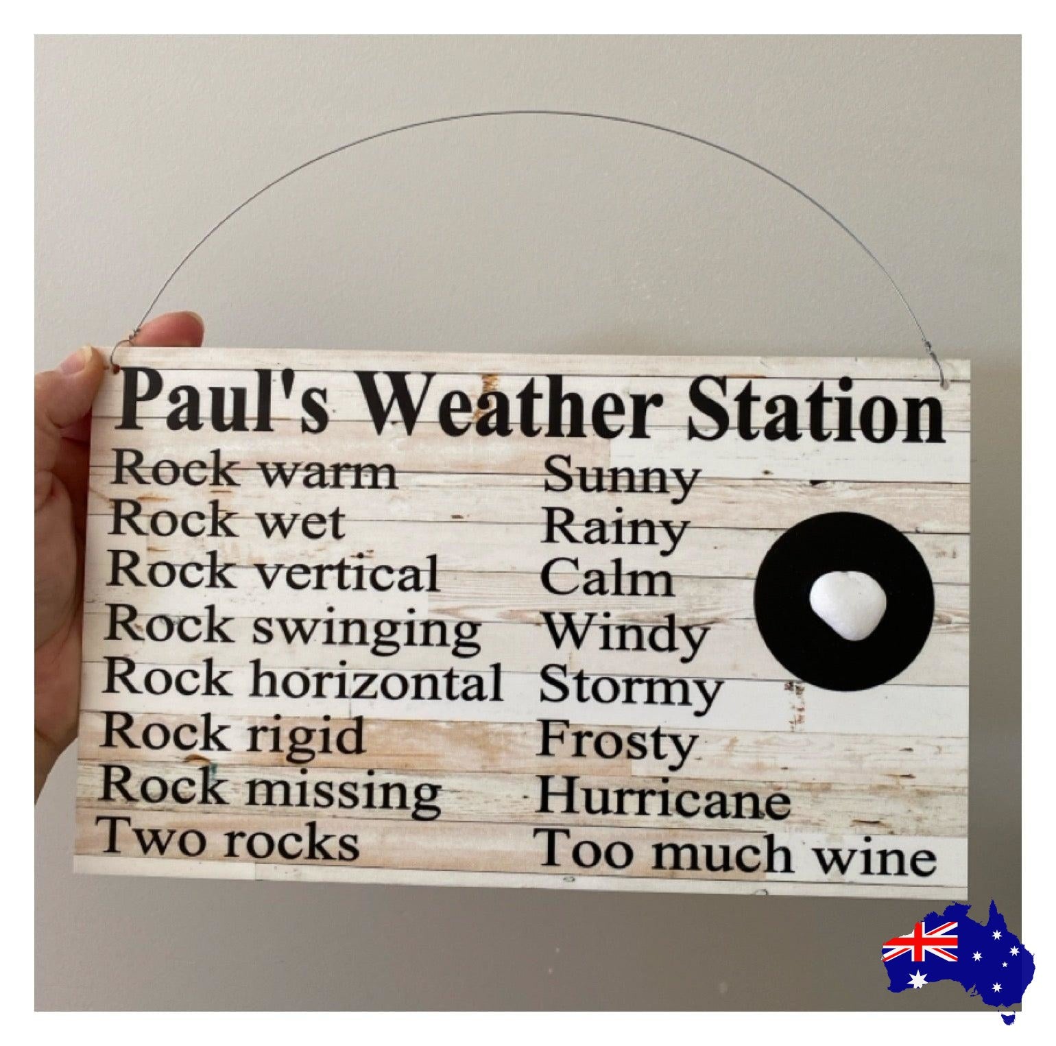 Weather Station Funny Rock Custom Personalised Fun Sign - The Renmy Store Homewares & Gifts 