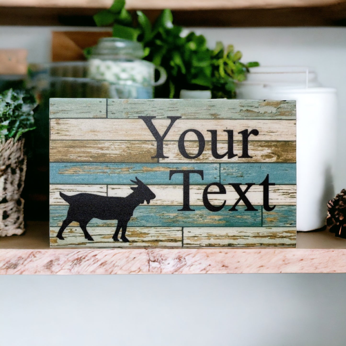 Goat Custom Personalised Country Blue Sign - The Renmy Store Homewares & Gifts 