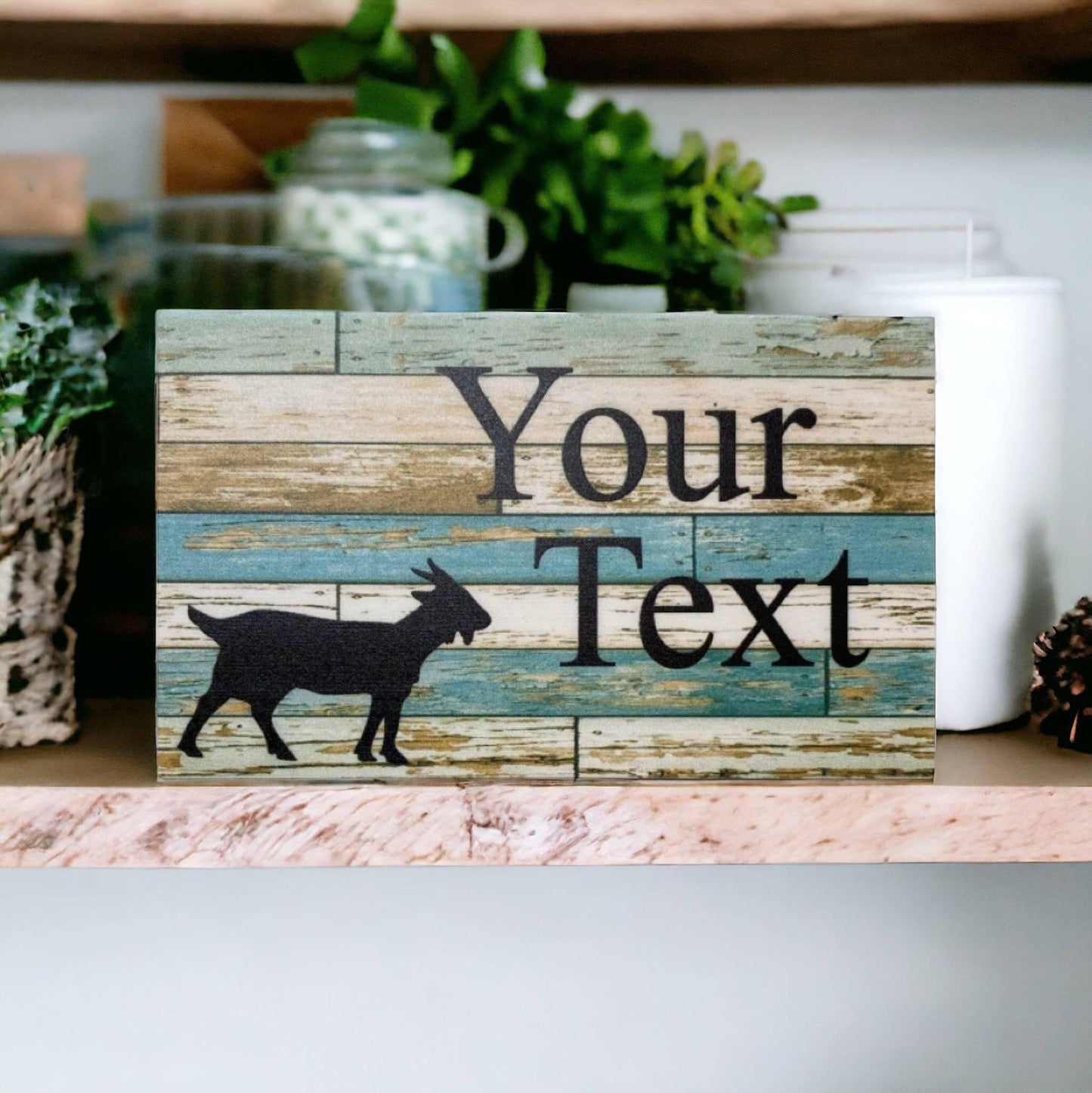 Goat Custom Personalised Country Blue Sign - The Renmy Store Homewares & Gifts 