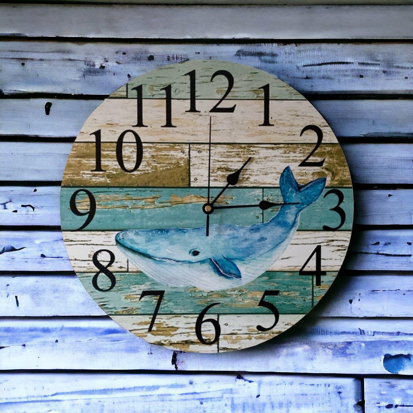 Clock Wall Whale Coastal Aussie Made - The Renmy Store Homewares & Gifts 