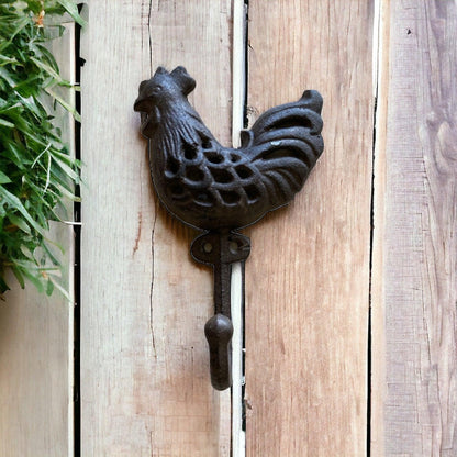 Rooster Chicken Hook Rustic Cast Iron - The Renmy Store Homewares & Gifts 