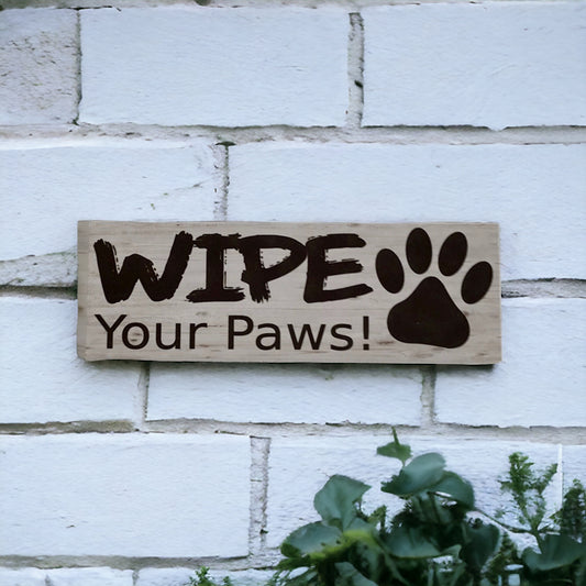 Wipe Your Paws Dog Sign