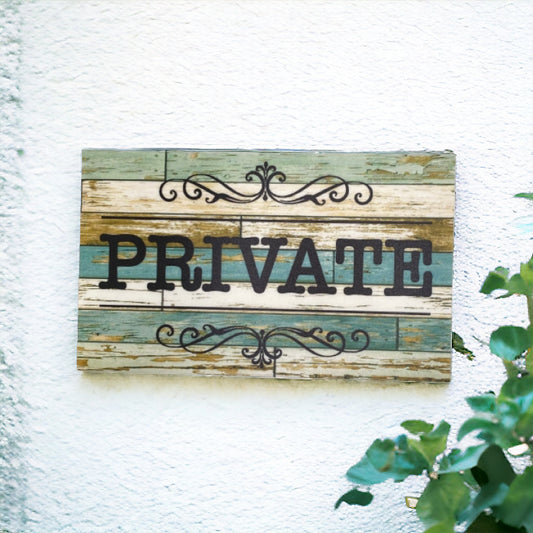 Private Rustic Blue Sign - The Renmy Store Homewares & Gifts 