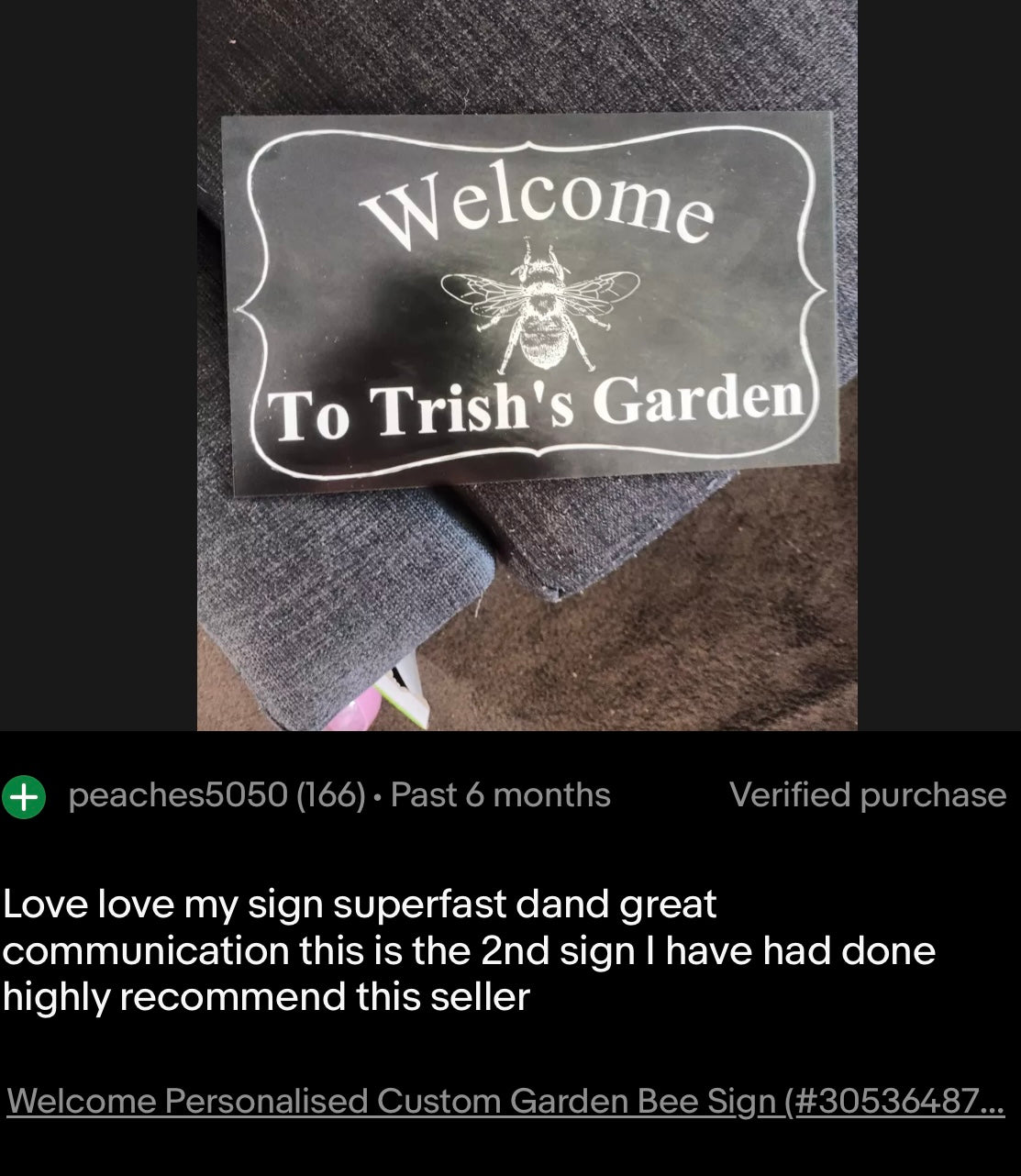 Welcome Personalised Custom Garden Bee Sign