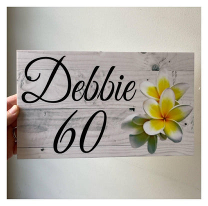 Frangipani Custom Wording Text Name Sign - The Renmy Store Homewares & Gifts 