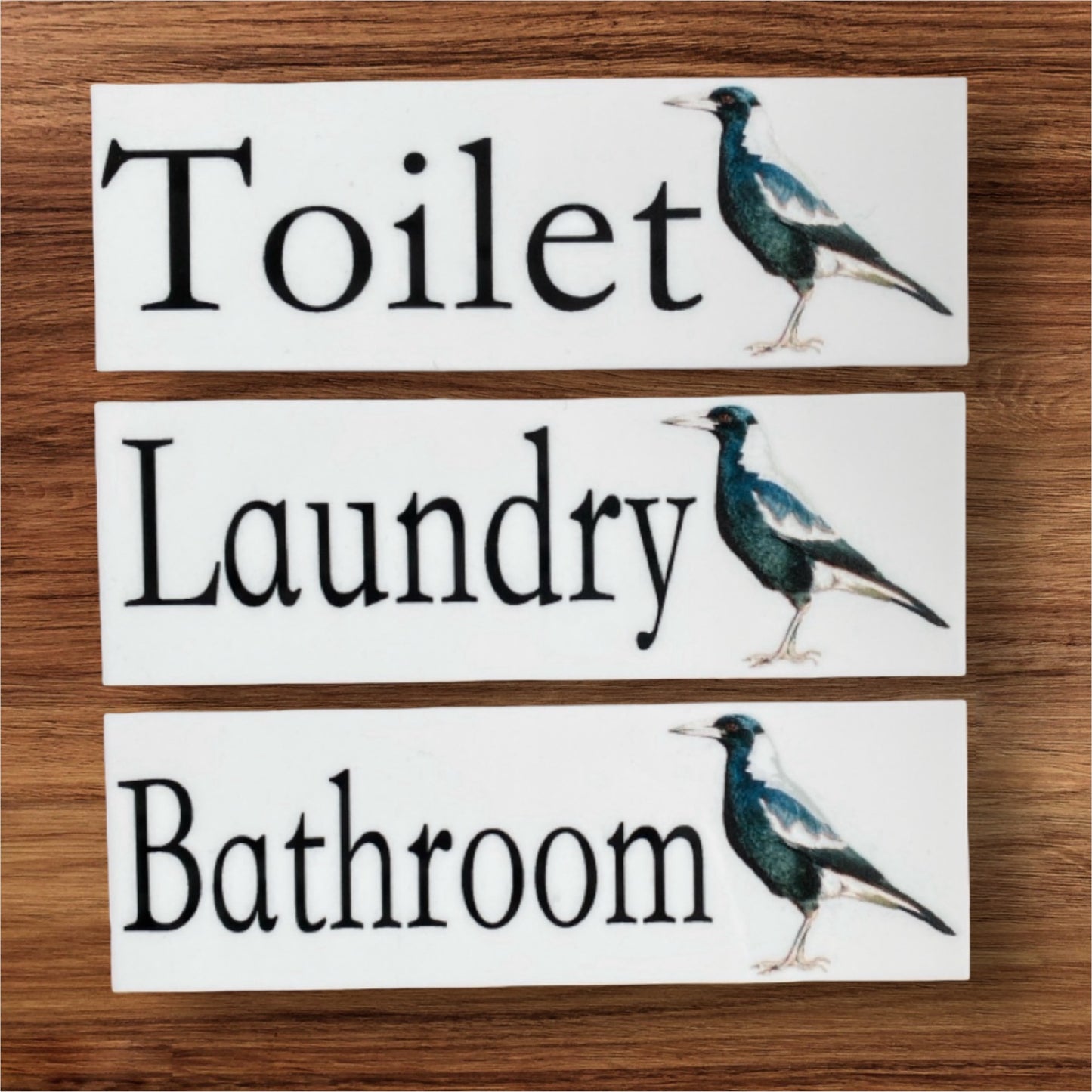 Magpie Bird Toilet Laundry Bathroom Door Sign - The Renmy Store Homewares & Gifts 