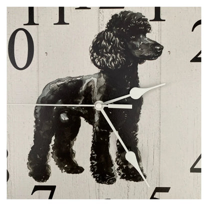 Black Poodle Dog Wall Clock | Aussie Made 30cm 60cm