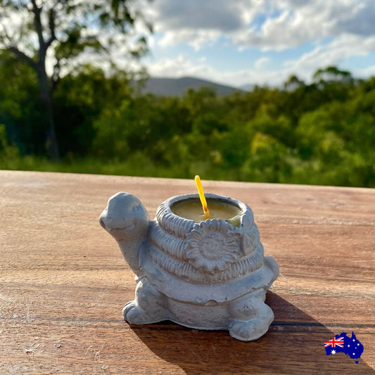 Pure Beeswax Turtle Candle Aussie Handmade