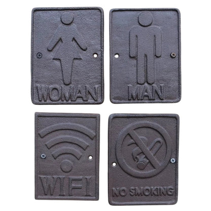 Women Man WIFI No Smoking Wall Cast Iron Sign