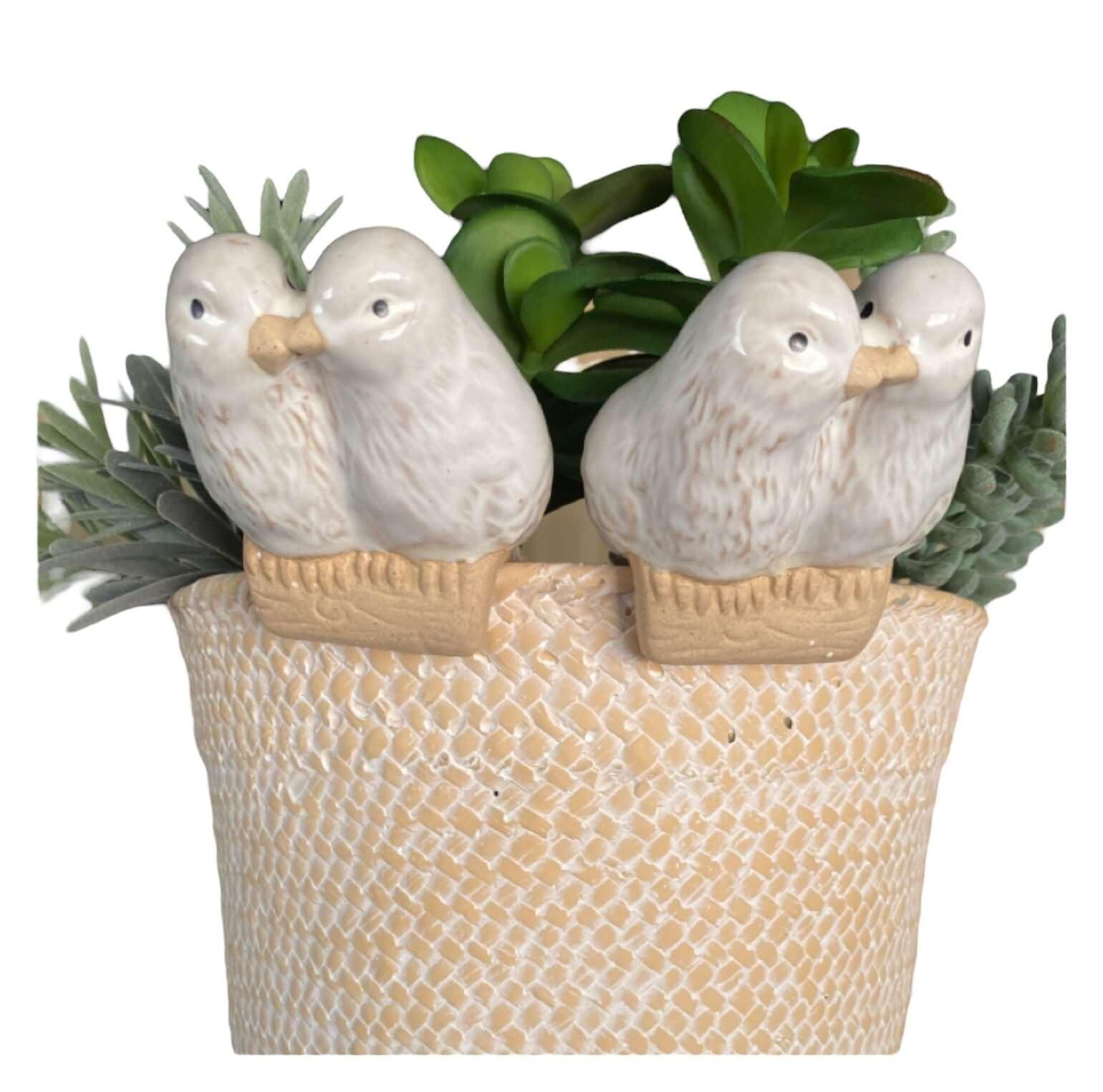 Garden Herb Tea Towel Bird Pot Sitter Planter Sign Gift Set - The Renmy Store Homewares & Gifts 