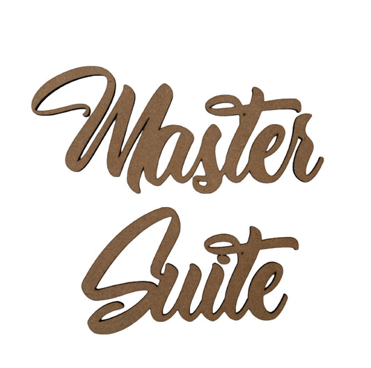 Master Suite Door Word Sign MDF DIY Wooden