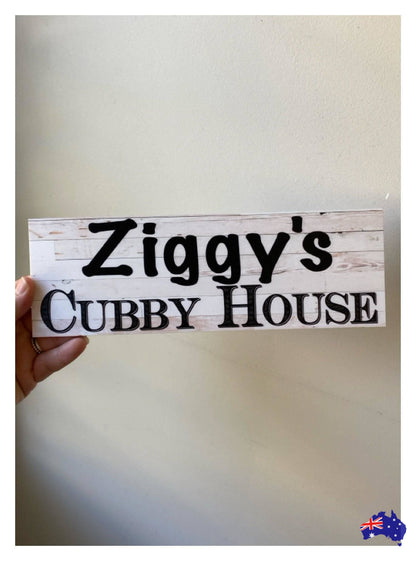 Cubby House Custom Personalised Kids Name Sign - The Renmy Store Homewares & Gifts 