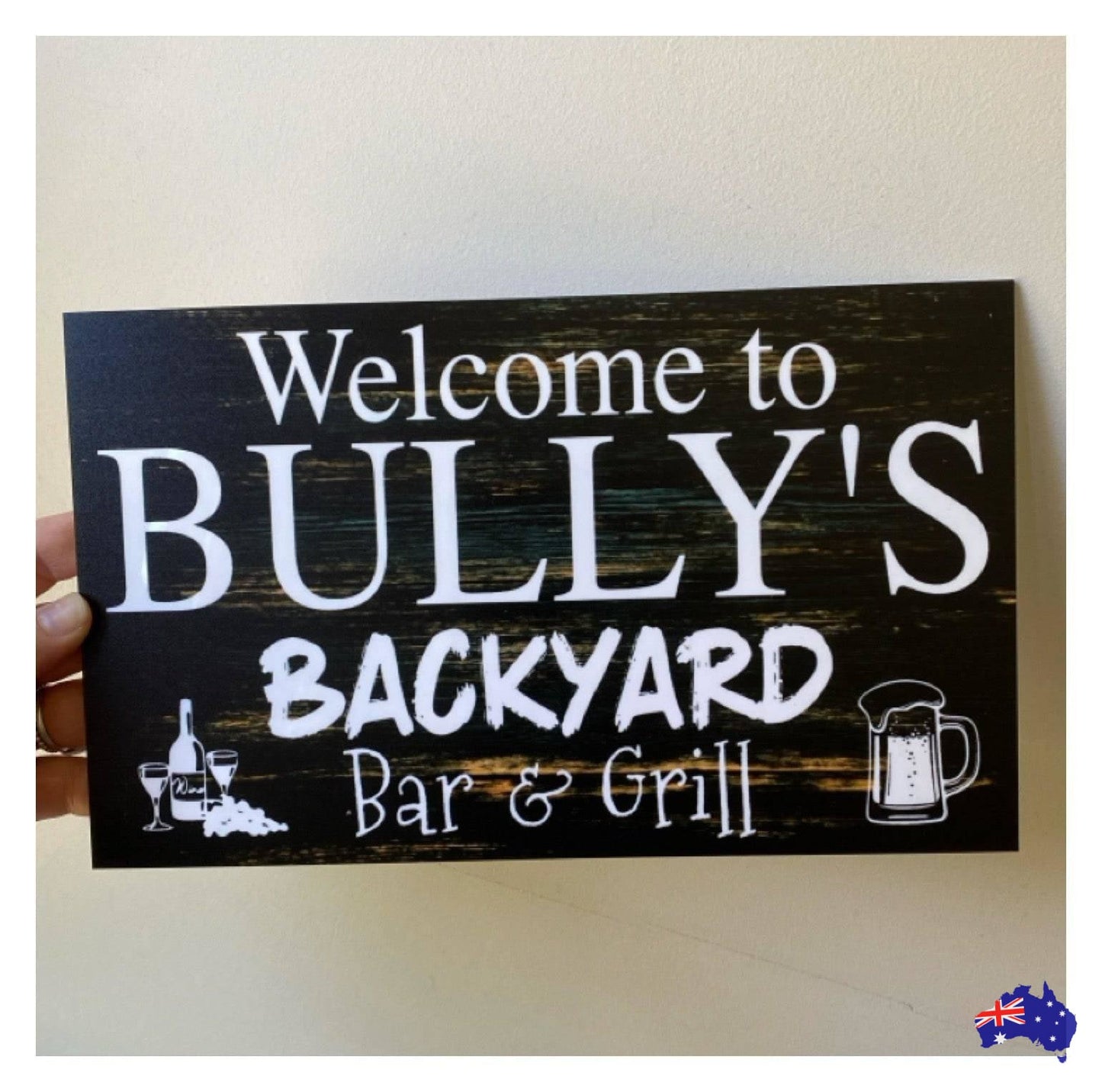 Backyard Bar and Grill Custom Personalised Sign - The Renmy Store Homewares & Gifts 