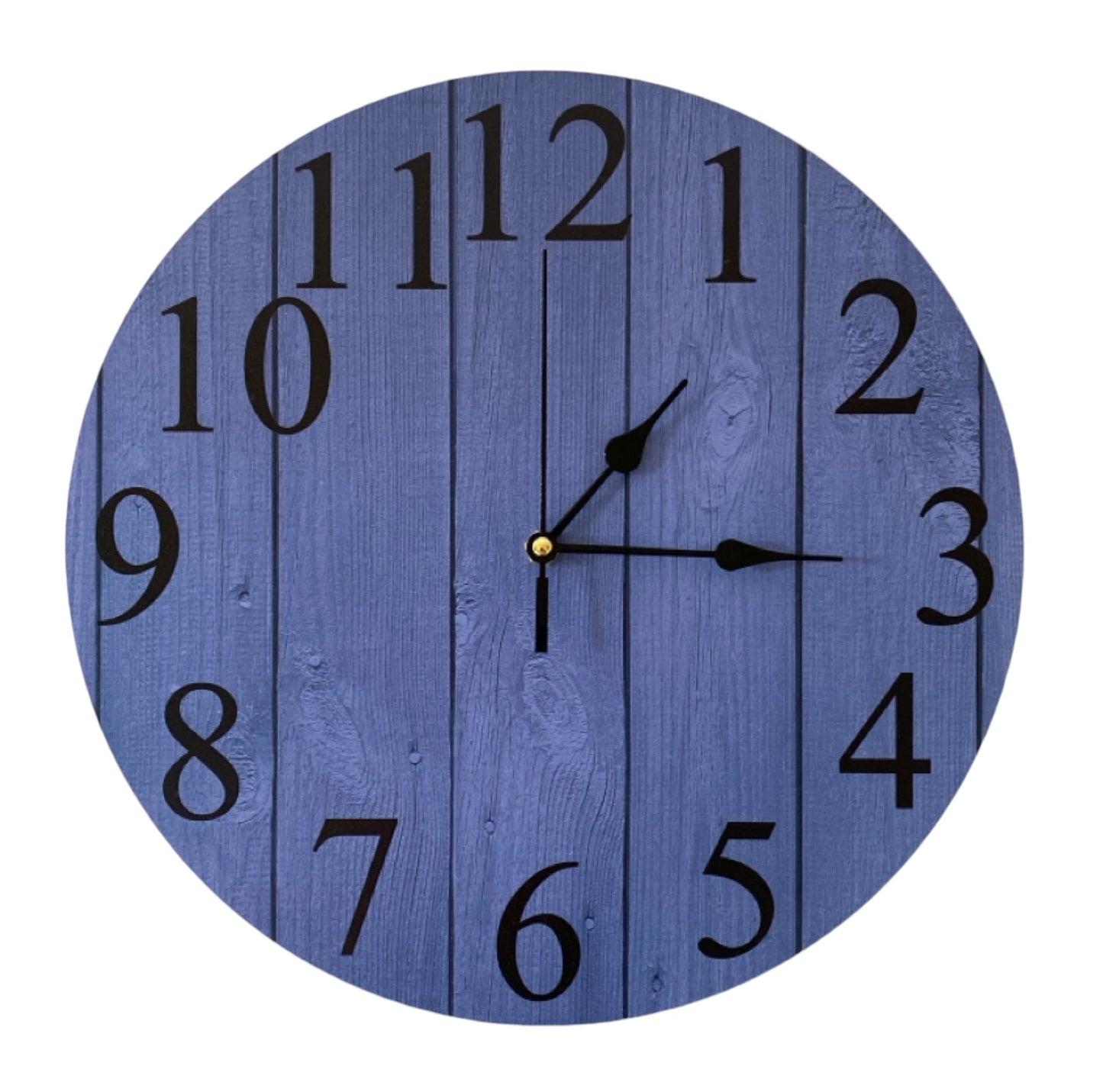 Clock Wall Timber Rustic Dark Blue Aussie Made