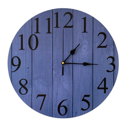 Clock Wall Timber Rustic Dark Blue Aussie Made - The Renmy Store Homewares & Gifts 