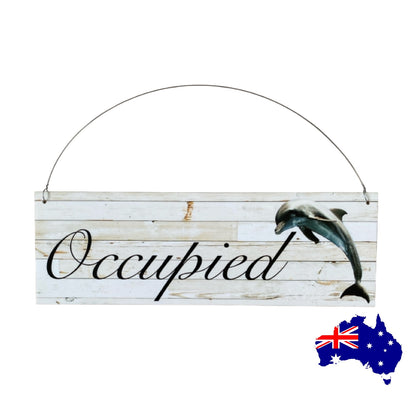 Vacant & Occupied Dolphin Toilet Bathroom Door Sign