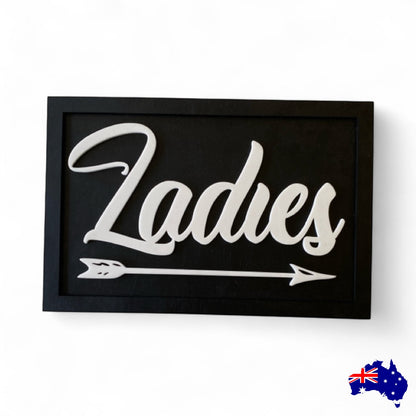 Ladies Gents Arrow Timber Wood Custom Personalised Large Sign