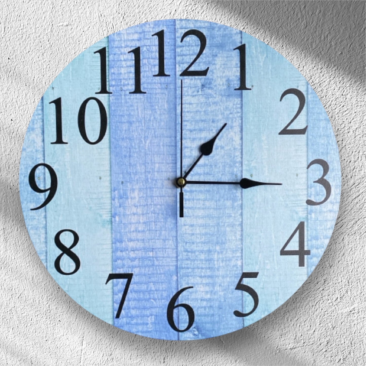 Clock Wall Timber Rustic Blue Aqua Aussie Made