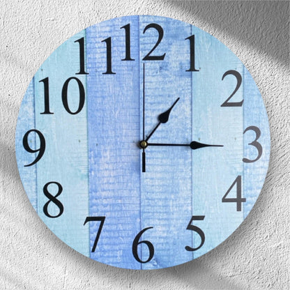 Clock Wall Timber Rustic Blue Aqua Aussie Made - The Renmy Store Homewares & Gifts 