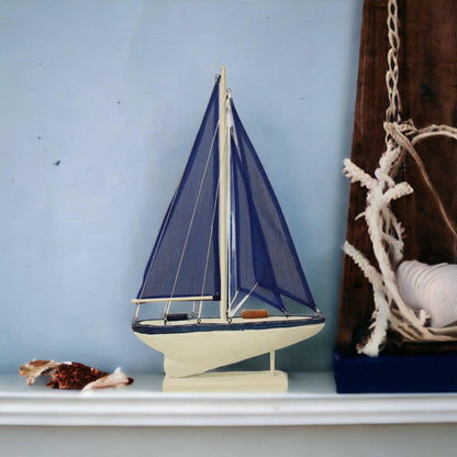 Sailing Boat Navy Blue Coastal Small - The Renmy Store Homewares & Gifts 