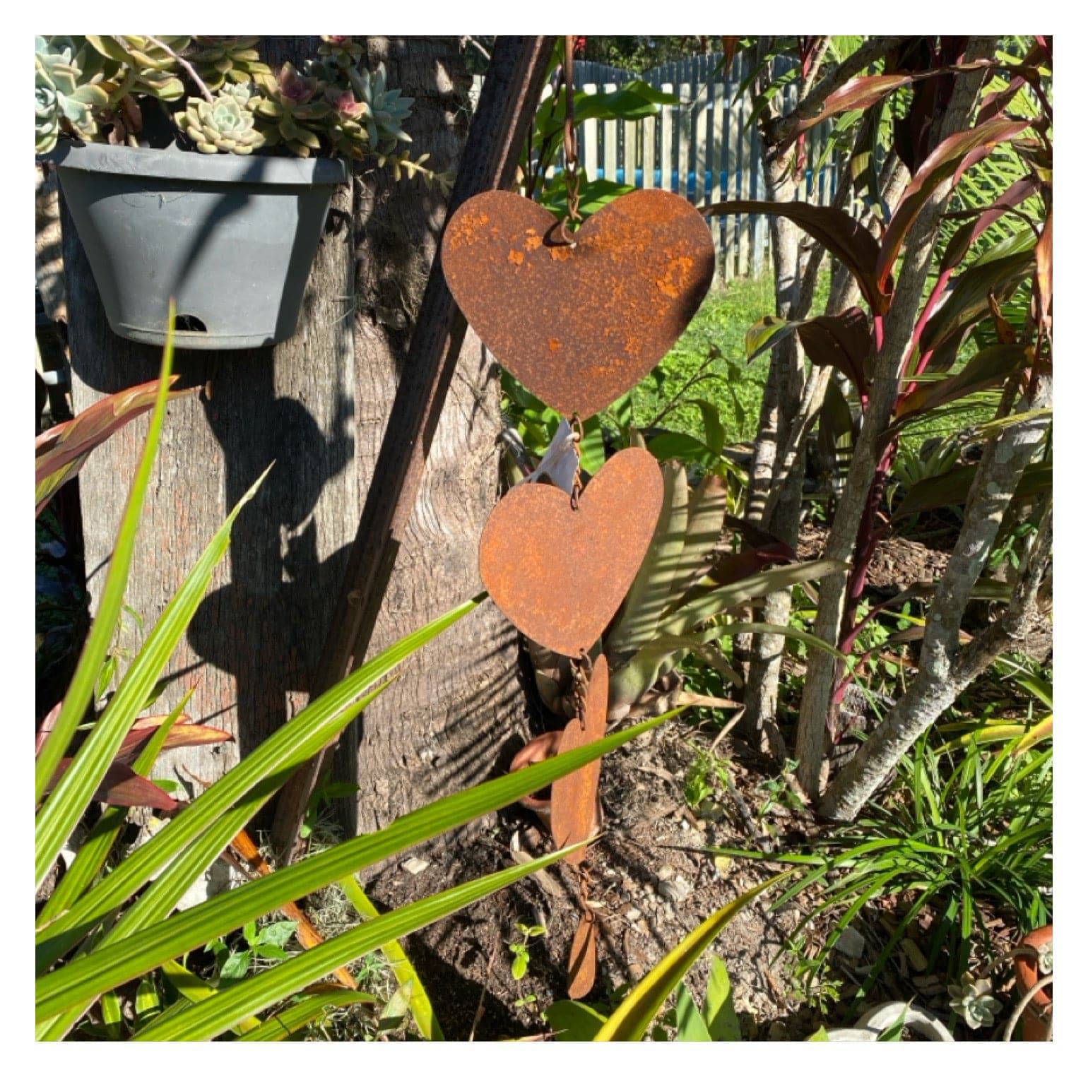 Chain Of Hearts Heart with Bell Rustic - The Renmy Store Homewares & Gifts 