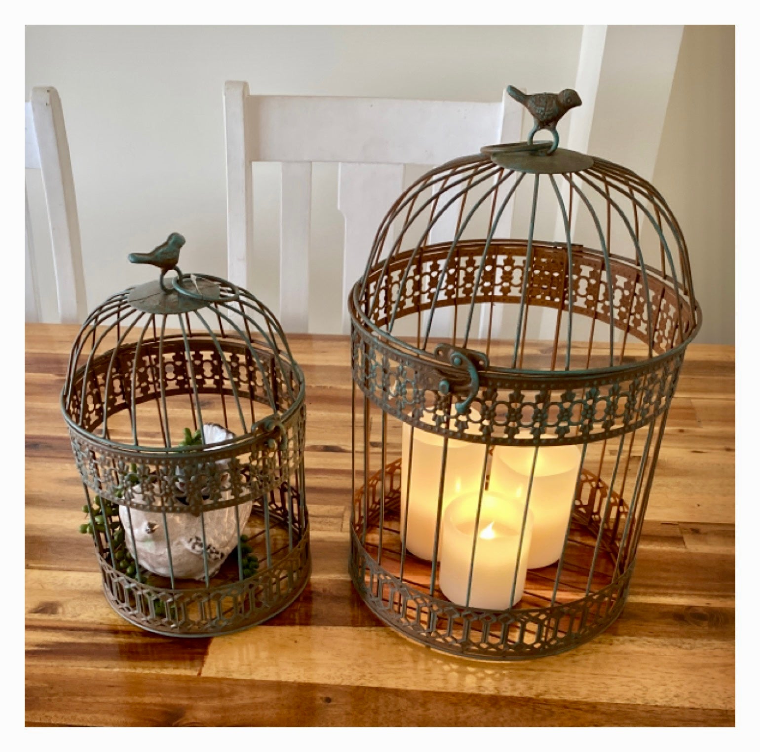 Candle Holder Garden Bird Cage Set of 2 - The Renmy Store Homewares & Gifts 