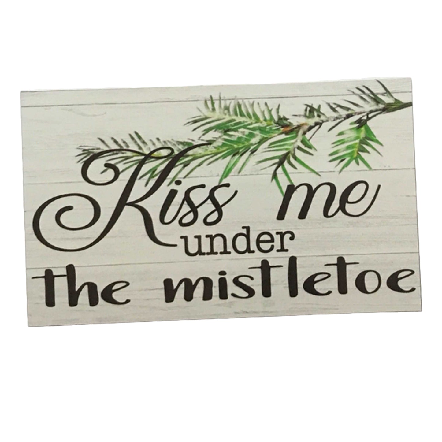 Kiss Me Under The Mistletoe Christmas Sign Wall Plaque or Hanging - The Renmy Store Homewares & Gifts 