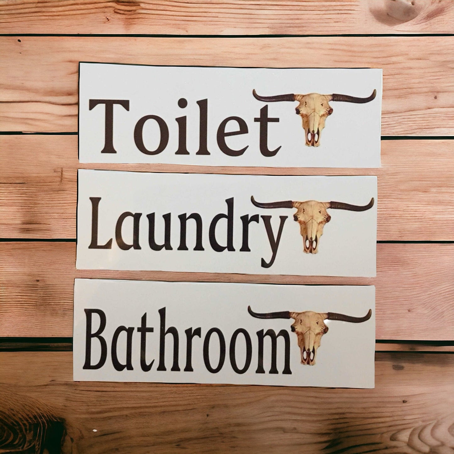 Longhorn Cow Skull Toilet Laundry Bathroom Door Sign - The Renmy Store Homewares & Gifts 