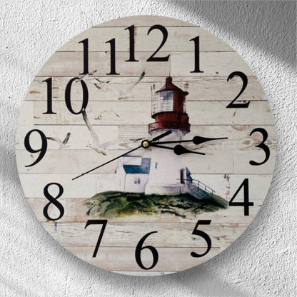 Clock Wall Lighthouse Coastal Beach Aussie Made