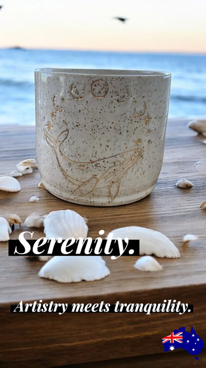 Mug Cup Whale Moon Pottery Ceramic Aussie Made