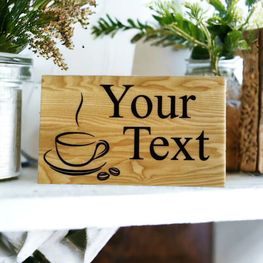 Coffee Café Rustic Personalised Custom Sign - The Renmy Store Homewares & Gifts 