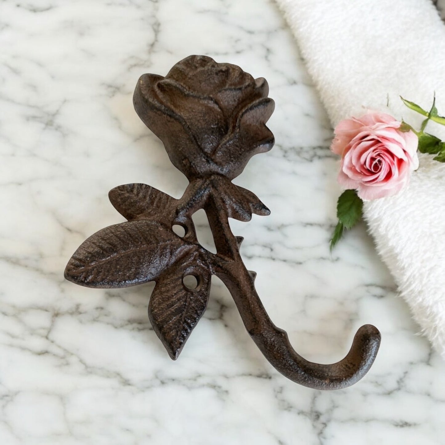 Hook Rose Flower Vintage Cast Iron