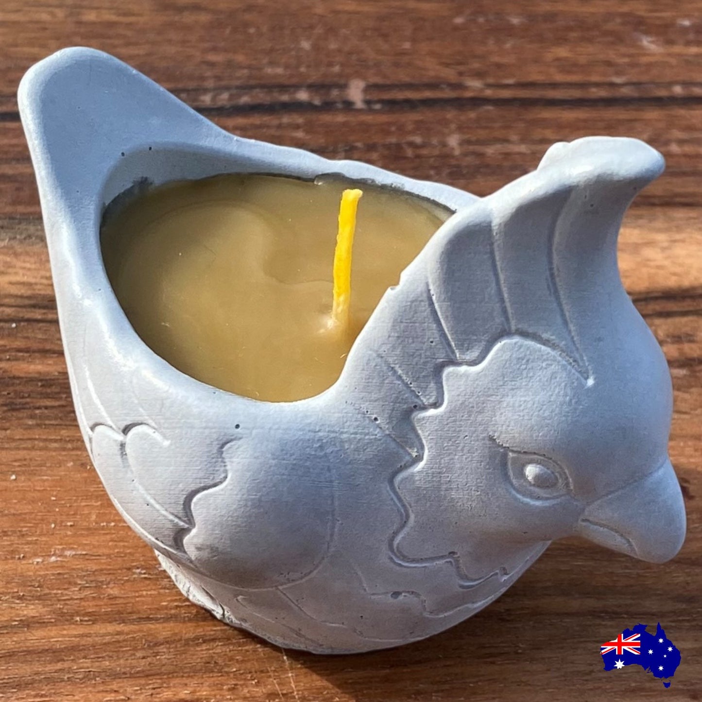 Pure Beeswax Parrot Cockatoo Bird Candle Aussie Handmade