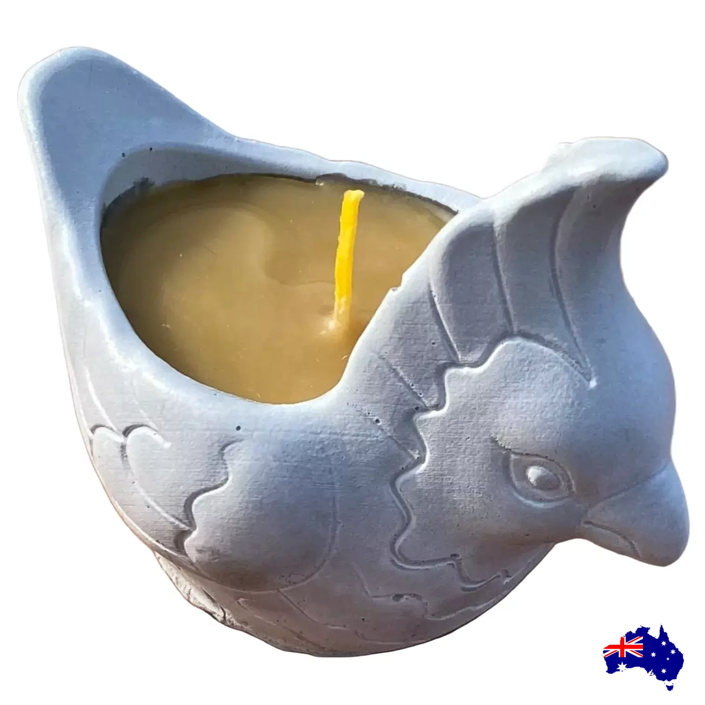 Pure Beeswax Parrot Cockatoo Bird Candle Aussie Handmade