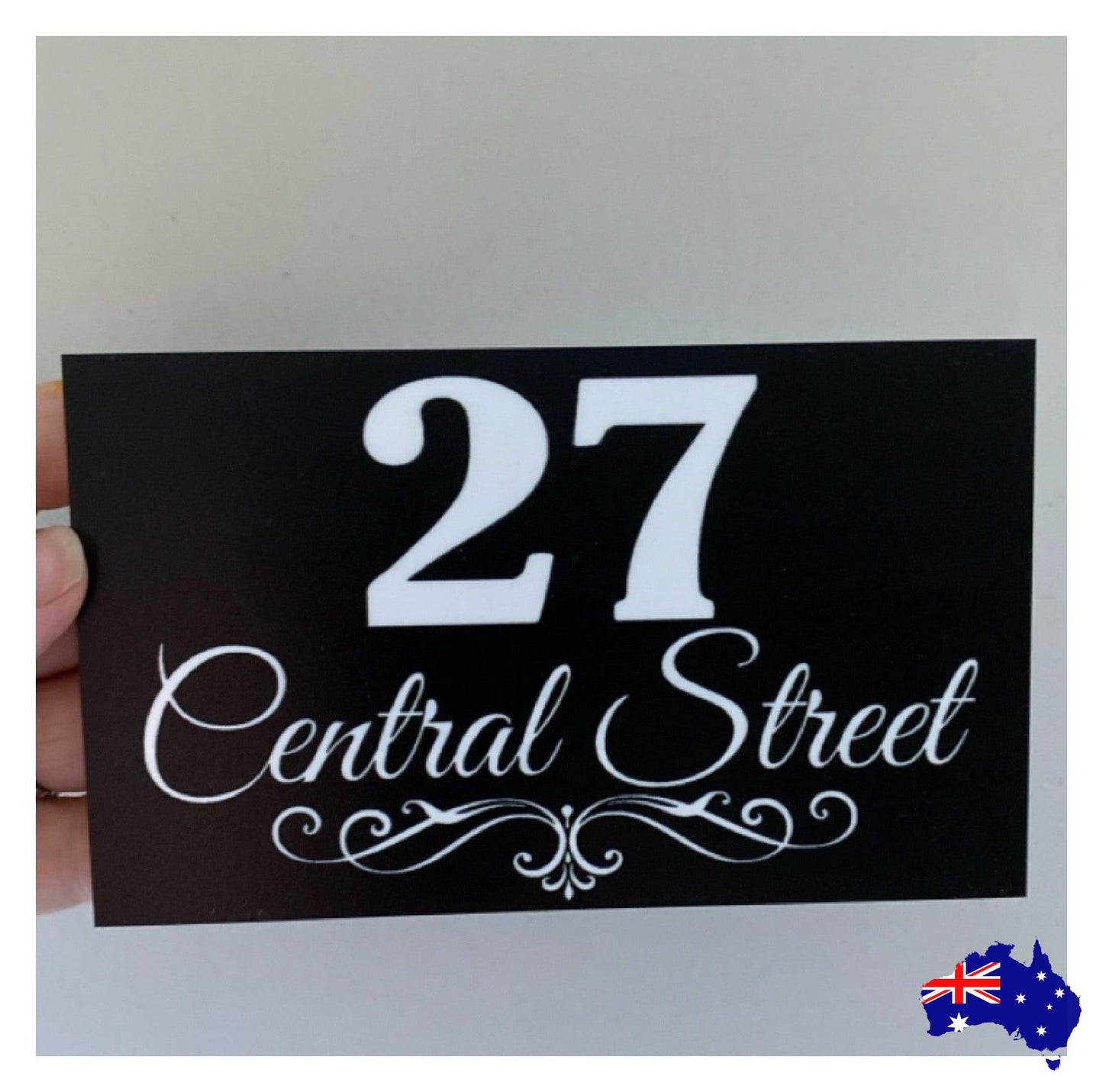 Personalised Street Number Address Letter Box White Black House Custom Sign - The Renmy Store Homewares & Gifts 