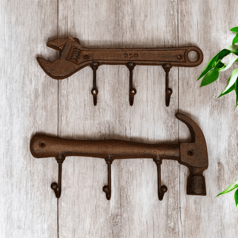 Hook Rustic Hammer Wrench Cast Iron Workshop Man Shed - The Renmy Store Homewares & Gifts 