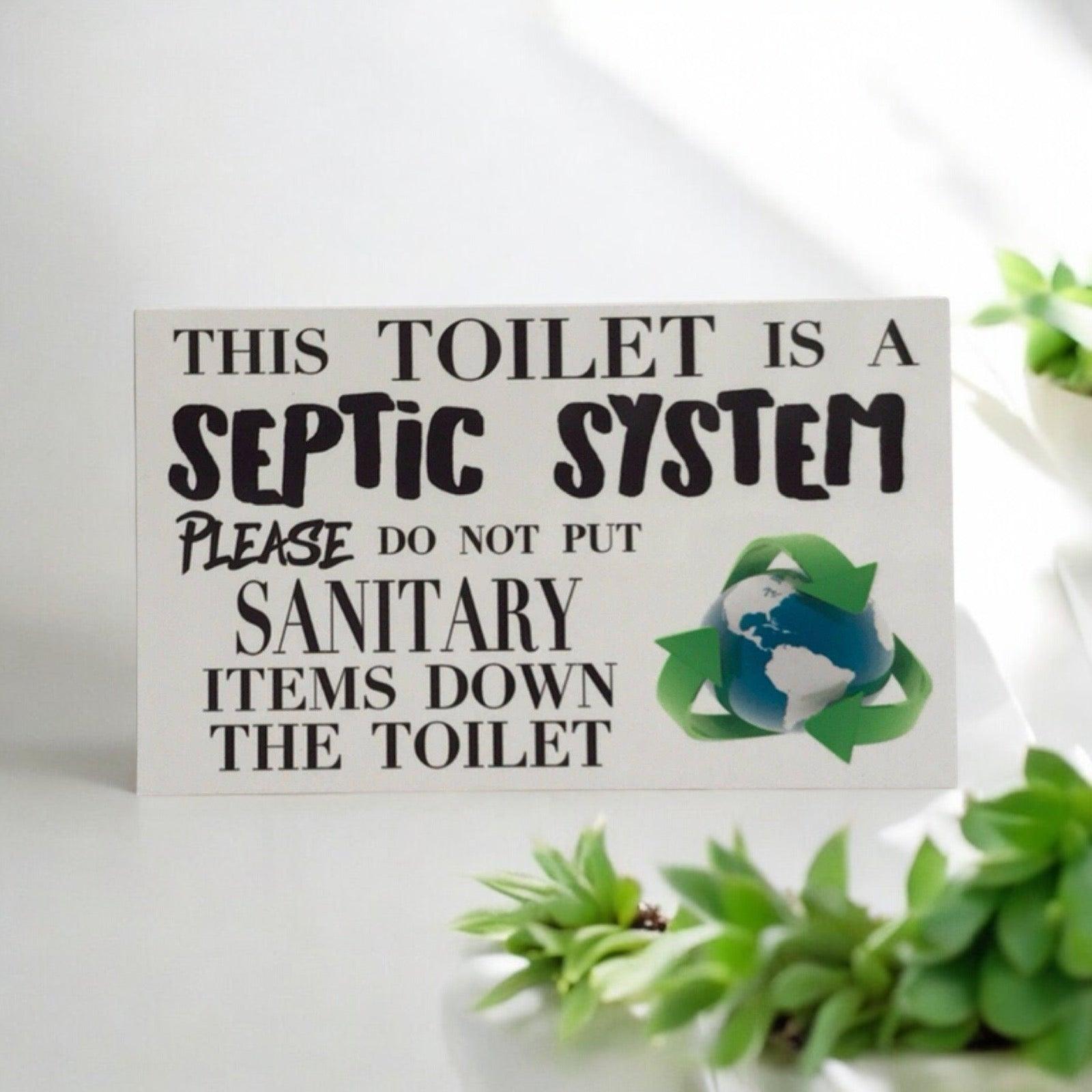 Toilet Septic System Bathroom Sign - The Renmy Store Homewares & Gifts 