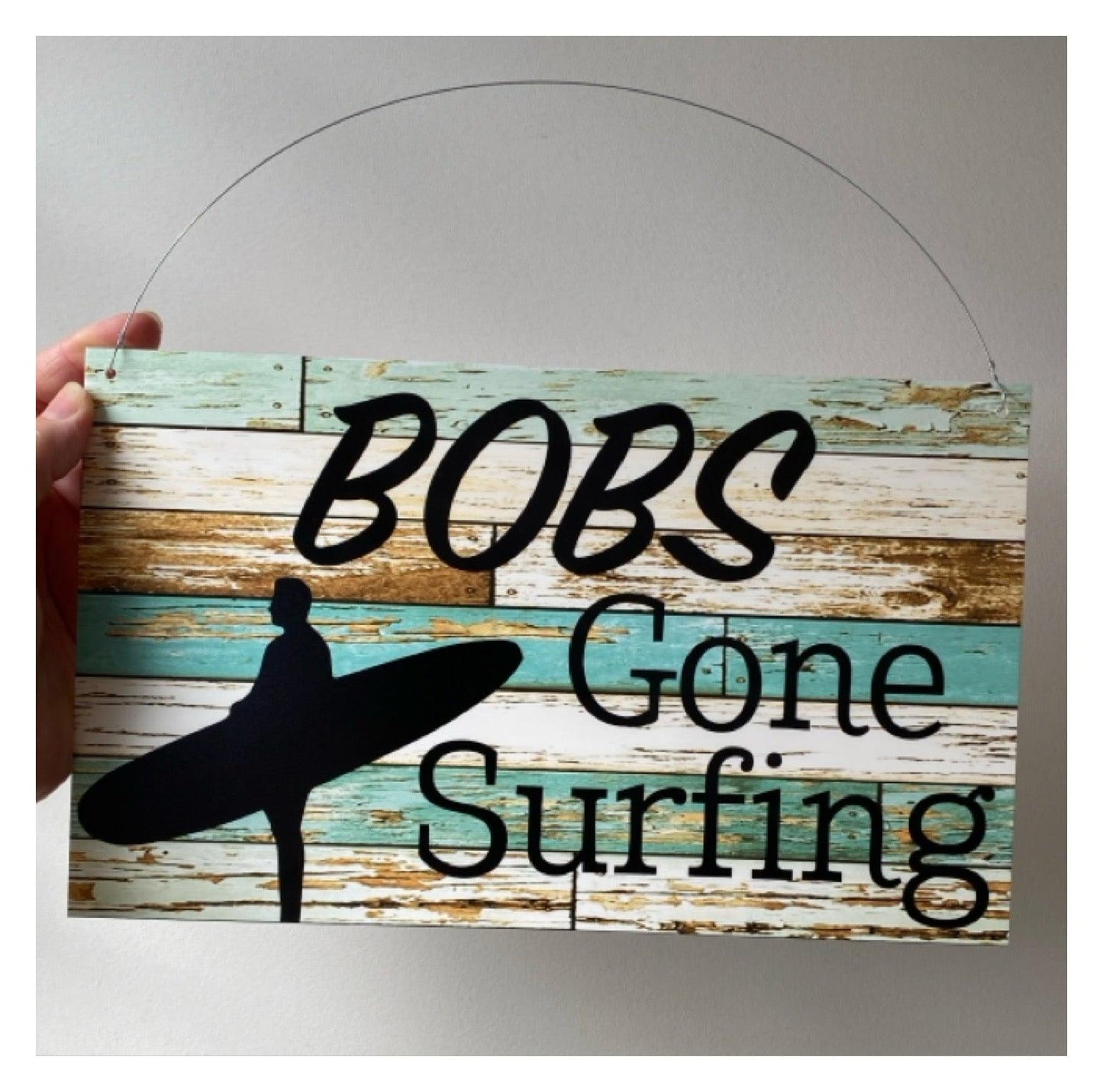 Gone Surfing Beach House Custom Blue Sign