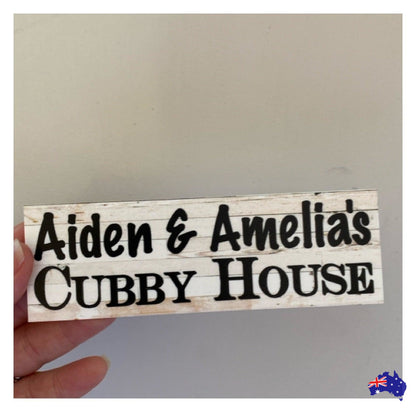 Cubby House Custom Personalised Kids Name Sign - The Renmy Store Homewares & Gifts 