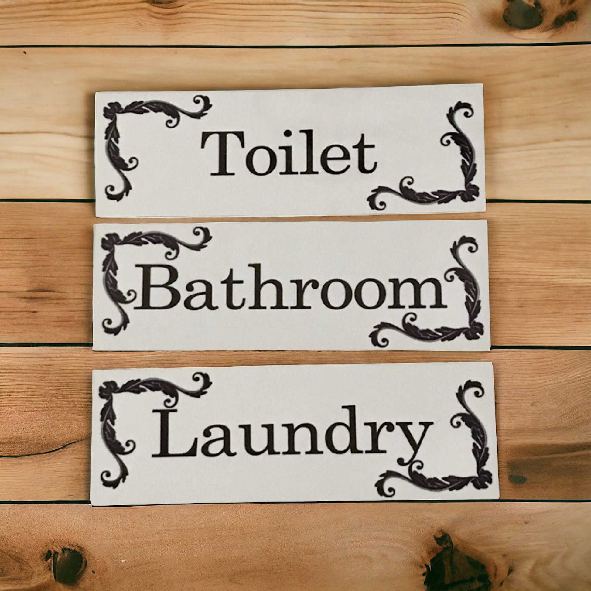 French Toilet Laundry Bathroom Door Sign - The Renmy Store Homewares & Gifts 