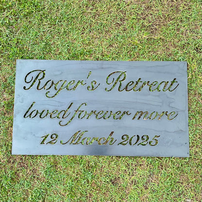 Custom Retreat Property Sign - Personalised Rusty Metal Steel Sign - Australian Made
